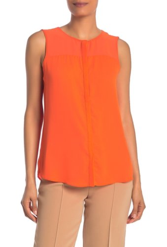 Imbracaminte femei t tahari hidden placket sleeveless shirt orange che