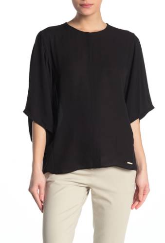 Imbracaminte femei t tahari keyhole drop sleeve blouse black