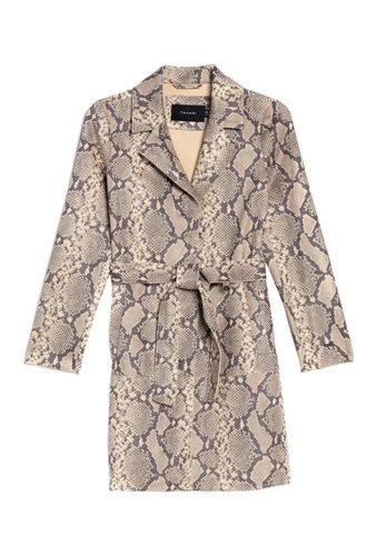 Imbracaminte femei tahari faux suede snake print emmy trench snake
