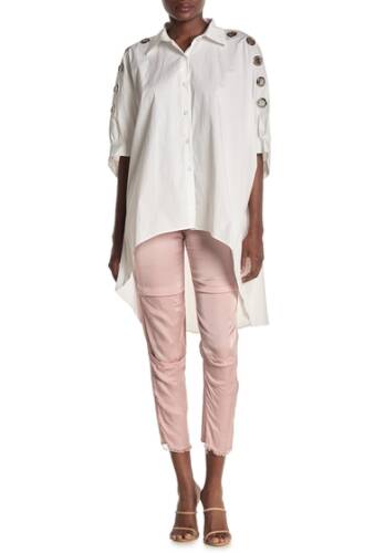 Imbracaminte femei tov satin front cropped trousers pink