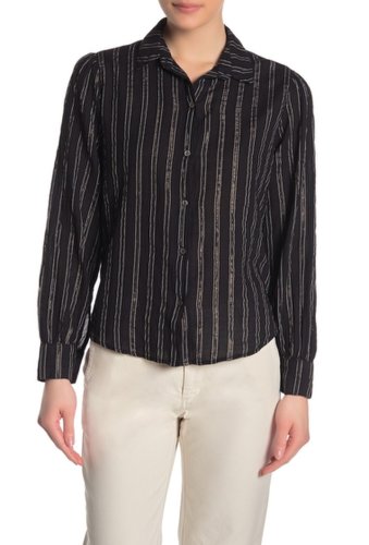 Imbracaminte femei velvet by graham spencer voile metallic stripe blouse black