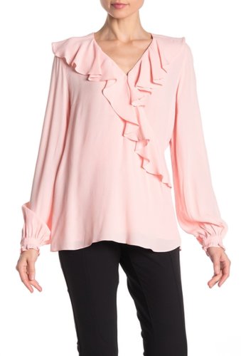 Imbracaminte femei vertigo crisscross overlay solid top pansy pink