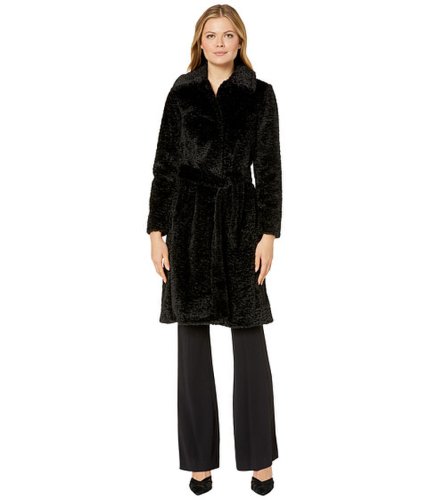 Imbracaminte femei vince camuto belted faux fur jacket v29711a black