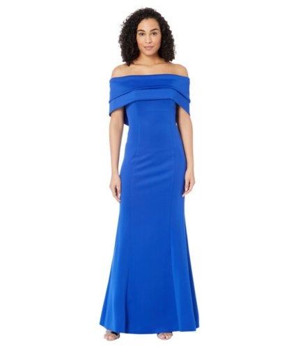 Imbracaminte femei vince camuto off-the-shoulder gown with double organza collar cobalt