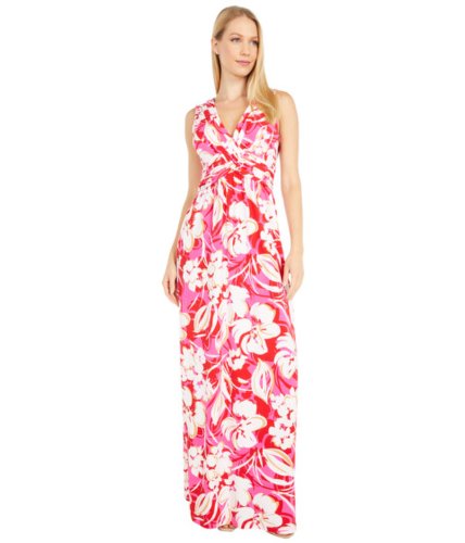 Imbracaminte femei vince camuto printed jersey wrap front maxi pink multi