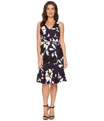 Imbracaminte femei vince camuto printed v-neck bodycon dress with flounce at hem pink multi