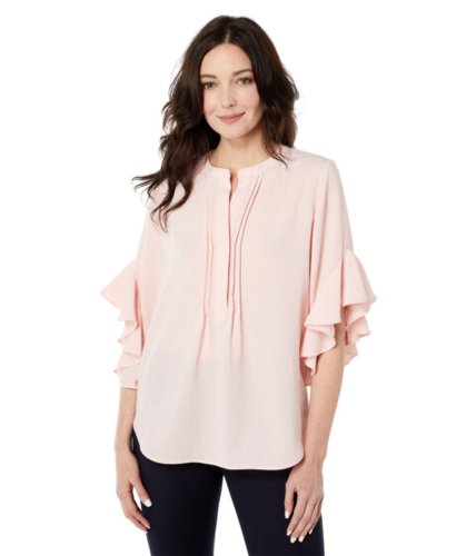 Imbracaminte femei vince camuto ruffle sleeve henley blouse fresh pink