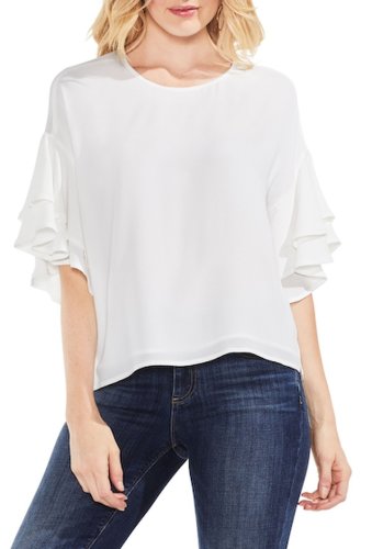 Imbracaminte femei vince camuto tiered ruffle sleeve blouse new ivory