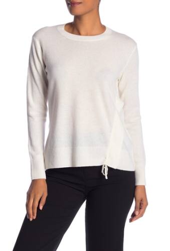 Imbracaminte femei vince cinched side cashmere pullover off white