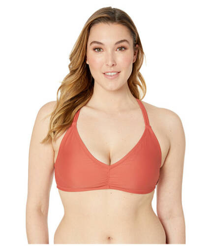 Imbracaminte femei volcom plus size simply solid v-neck burnt red