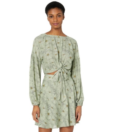 Imbracaminte femei wayf aliso knotted long sleeve top olive daisies