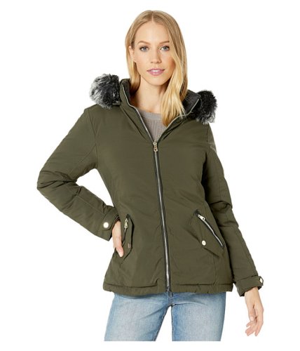 Imbracaminte femei ymi snobbish reversible polyfill jacket with faux fur trim hood oliveblack