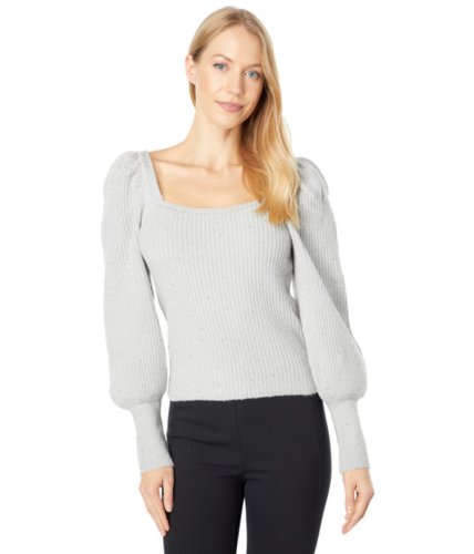 Incaltaminte femei 1state long sleeve square neck sweater silver heather