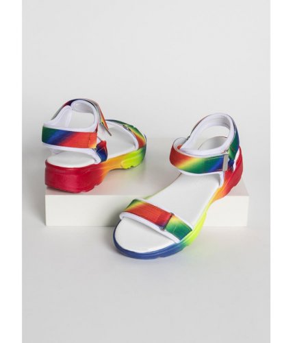 Incaltaminte femei cheapchic band geek sporty rainbow sandals rainbow