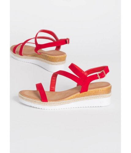 Incaltaminte femei cheapchic boardwalk babe strappy braided sandals red