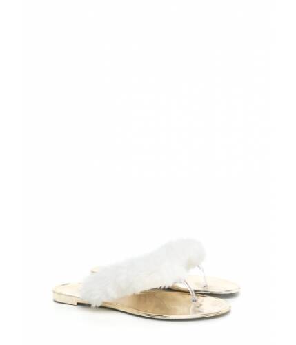 Cheap&chic Incaltaminte femei cheapchic fur-ever and ever jelly thong sandals white