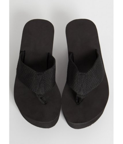 Incaltaminte femei cheapchic new wave platform wedge thong sandals black