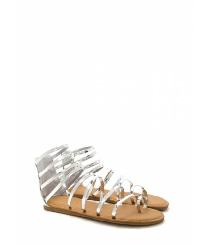 Incaltaminte femei cheapchic radiant style caged gladiator sandals silver