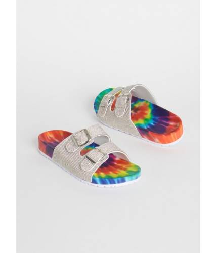 Incaltaminte femei cheapchic sparkly rainbow rhinestone slide sandals multi