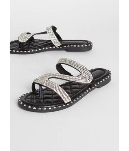 Incaltaminte femei cheapchic special slide jeweled faux suede sandals black