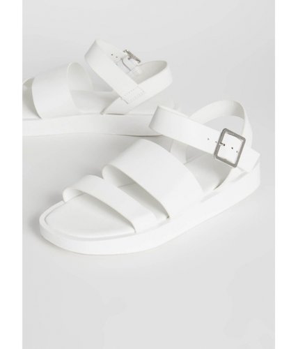 Incaltaminte femei cheapchic strappy sidekick faux leather sandals white