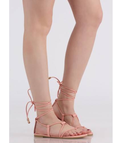 Cheap&chic Incaltaminte femei cheapchic tied game faux leather gladiator sandals blush
