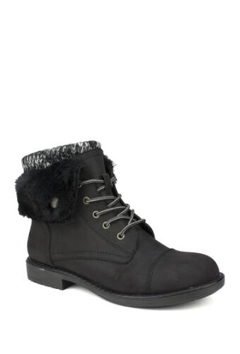 Incaltaminte femei cliffs by white mountain duena faux shearling trimmed hiking boot blackmultifabric