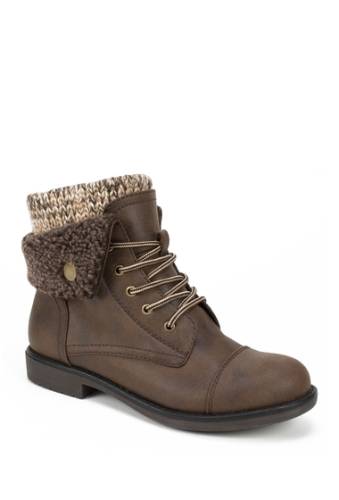 Incaltaminte femei cliffs by white mountain duena faux shearling trimmed hiking boot brown multifabric