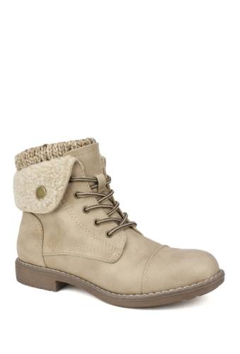 Incaltaminte femei cliffs by white mountain duena faux shearling trimmed hiking boot naturalmultifabric