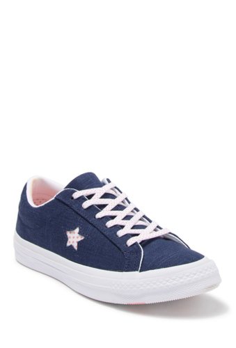 Incaltaminte femei converse chuck taylor one star chambray oxford sneaker unisex navypale coral