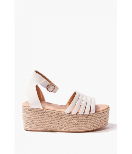 Incaltaminte femei forever21 caged wicker wedges white
