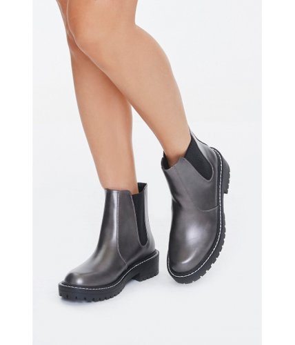 Incaltaminte femei forever21 faux leather chelsea boots silver