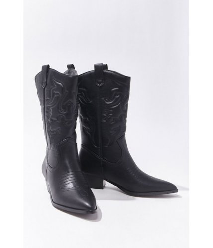 Incaltaminte femei forever21 faux leather stitched boots black