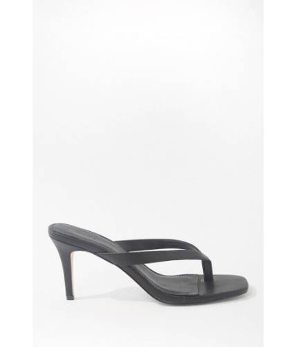 Incaltaminte femei forever21 faux leather thong-toe heels black