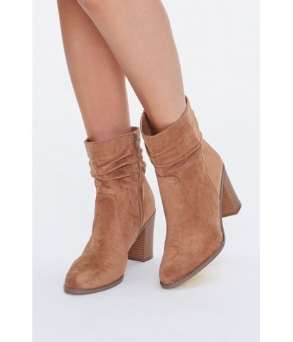 Incaltaminte femei forever21 faux suede slouchy booties tan