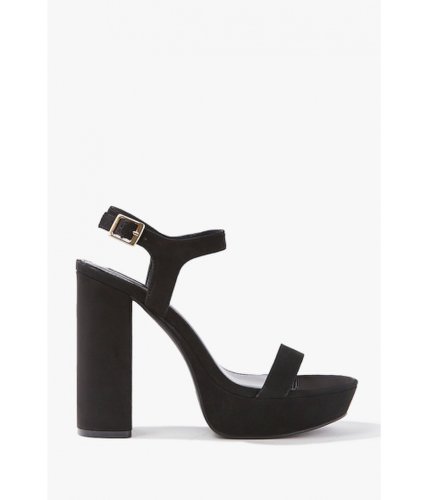 Incaltaminte femei forever21 open-toe platform block heels black