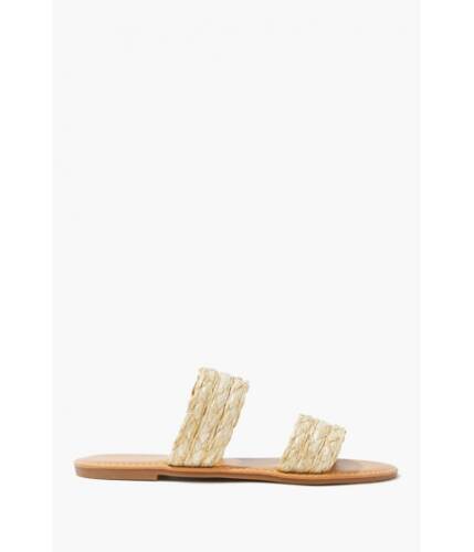 Incaltaminte femei forever21 straw dual-strap sandals natural