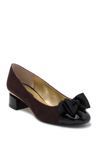 Incaltaminte femei j renee kintyre bow block heel - wide width available chocolate sued
