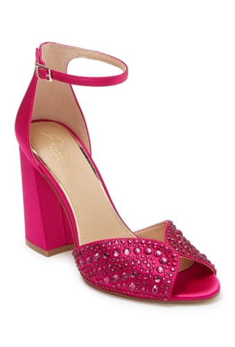 Incaltaminte femei jewel badgley mischka serenity embellished sandal pink satin