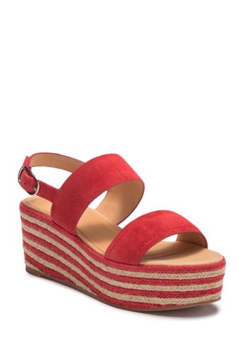 Incaltaminte femei joie galica woven platform wedge sandal red