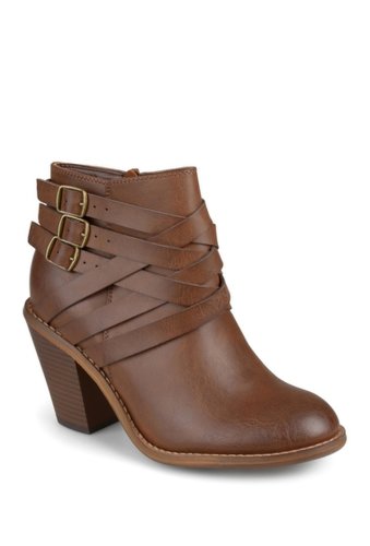 Incaltaminte femei journee collection strappy ankle bootie brown