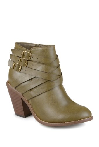 Incaltaminte femei journee collection strappy ankle bootie - wide width olive