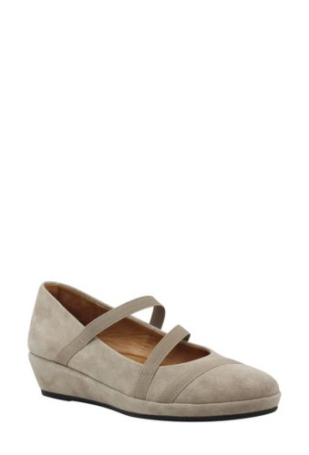 Incaltaminte femei lamour des pieds berency strappy wedge flat taupe kid sued