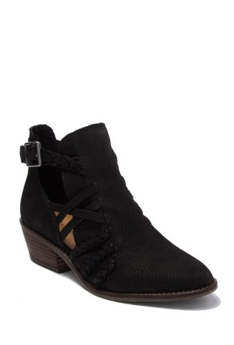 Incaltaminte femei lucky brand forbas leather cutout block heel ankle boot black 02