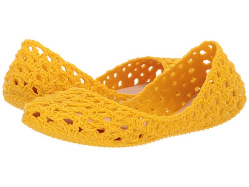 Incaltaminte femei melissa luxury shoes x campana crochet flat yellow