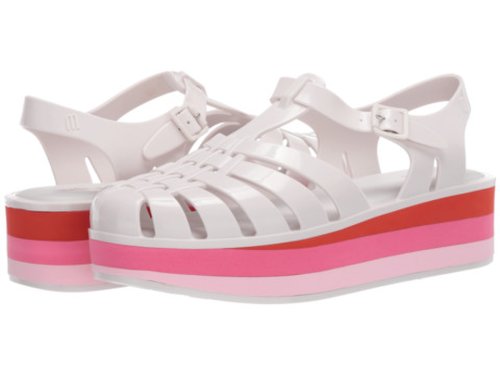 Incaltaminte femei melissa shoes possession platform stripes ad whitepink