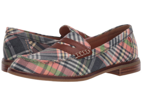 Incaltaminte femei sperry seaport washed plaid penny loafer kick back plaid