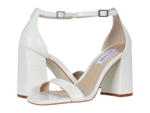 Incaltaminte femei steve madden dillion heeled sandal white croco
