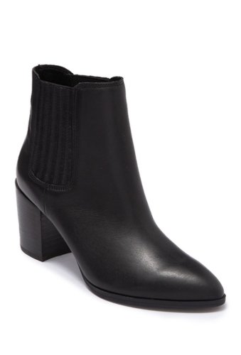 Incaltaminte femei steve madden jet leather chelsea stacked heel boot black leat