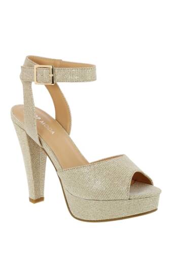 Incaltaminte femei top moda bonica platform heeled sandal champagne